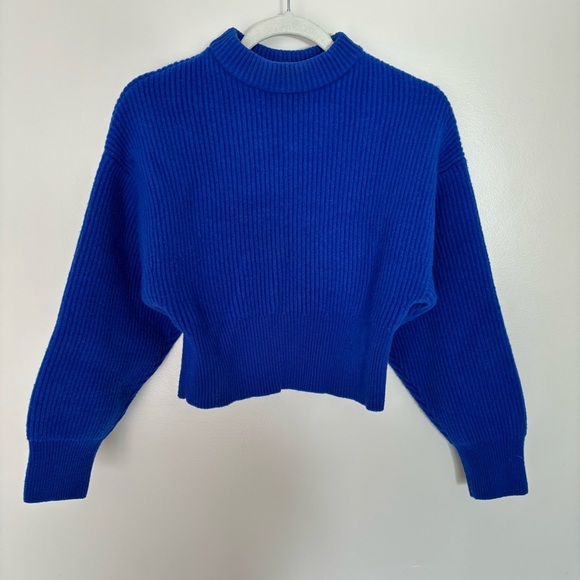 Cordova Megève Sweater Blue 100% Extra Fine Merino Wool Blue Ribbed Size XS - Picture 12 of 12
